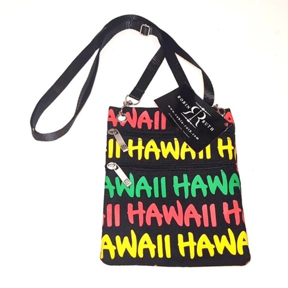 NEW Robin Ruth Hawaii Crossbody Bag Colorful Print Travel Pouch Purse Souvenir - Picture 1 of 9